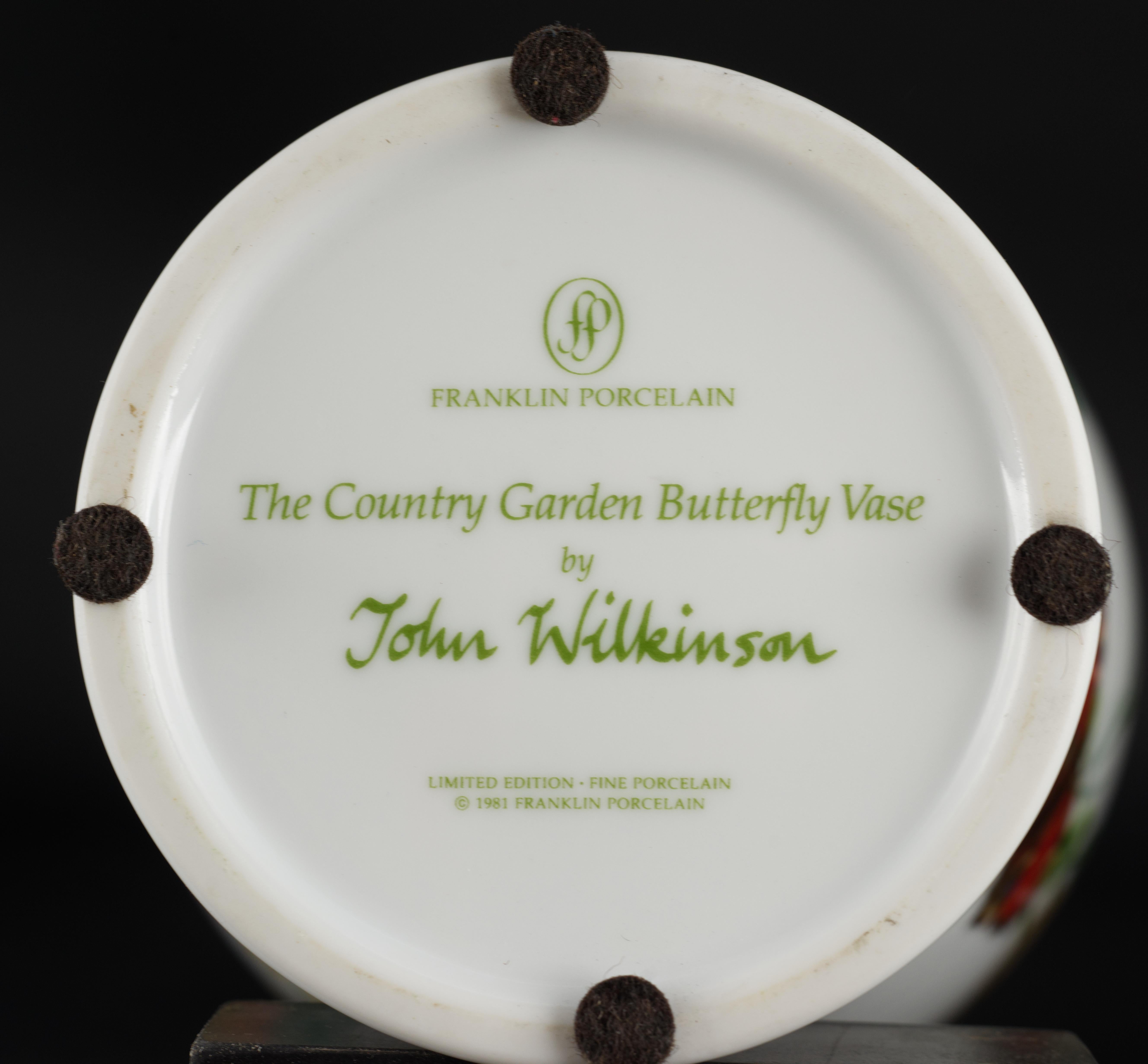 The Country Garden Butterfly Vase John Wilkinson for Franklin Porcelain 7