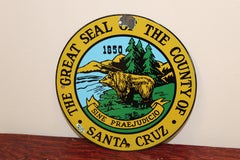 County of Santa Cruz Great Seal Porcelain Sign
