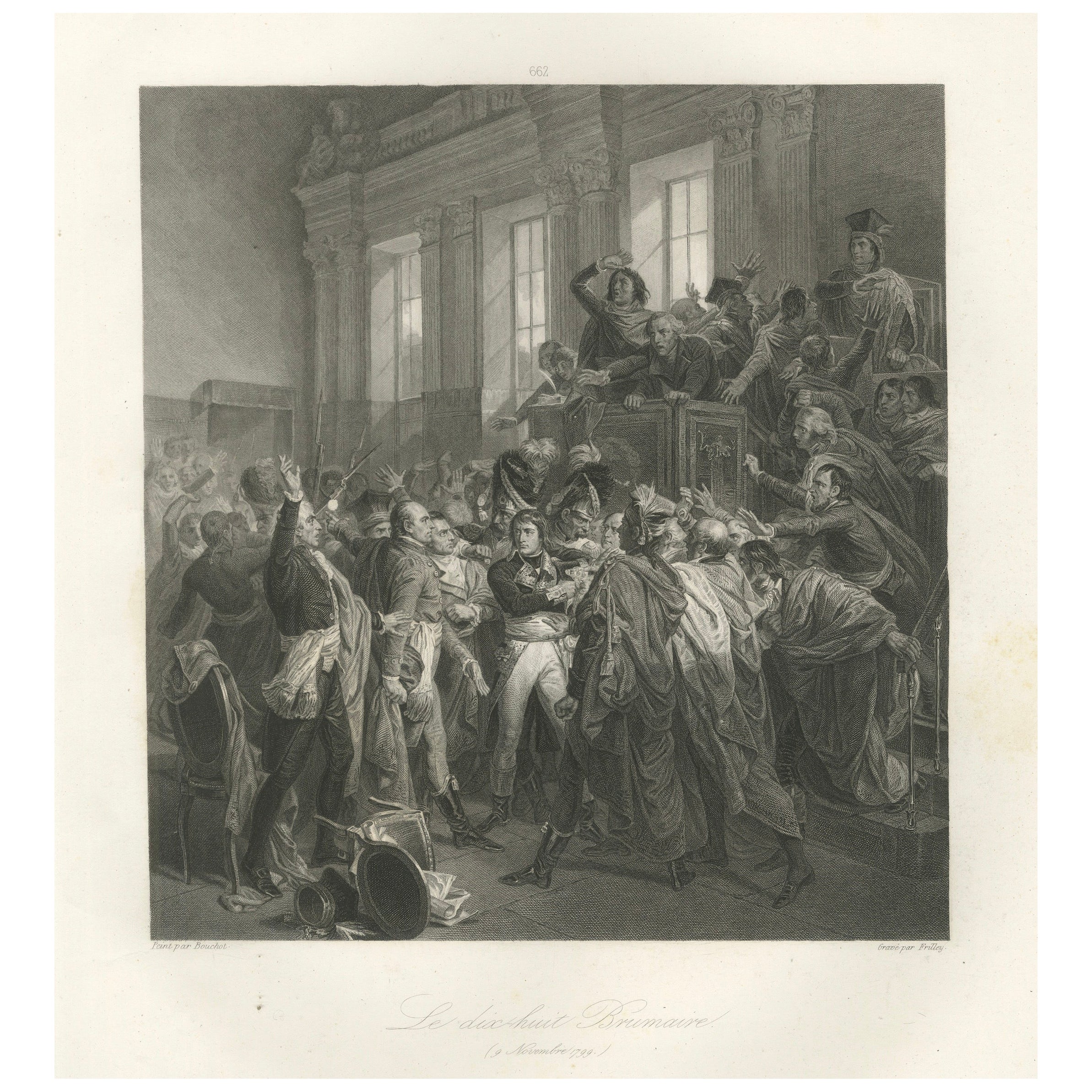 The Coup of 18 Brumaire – Napoleon Seizes Power, French History Engraving c.1840
