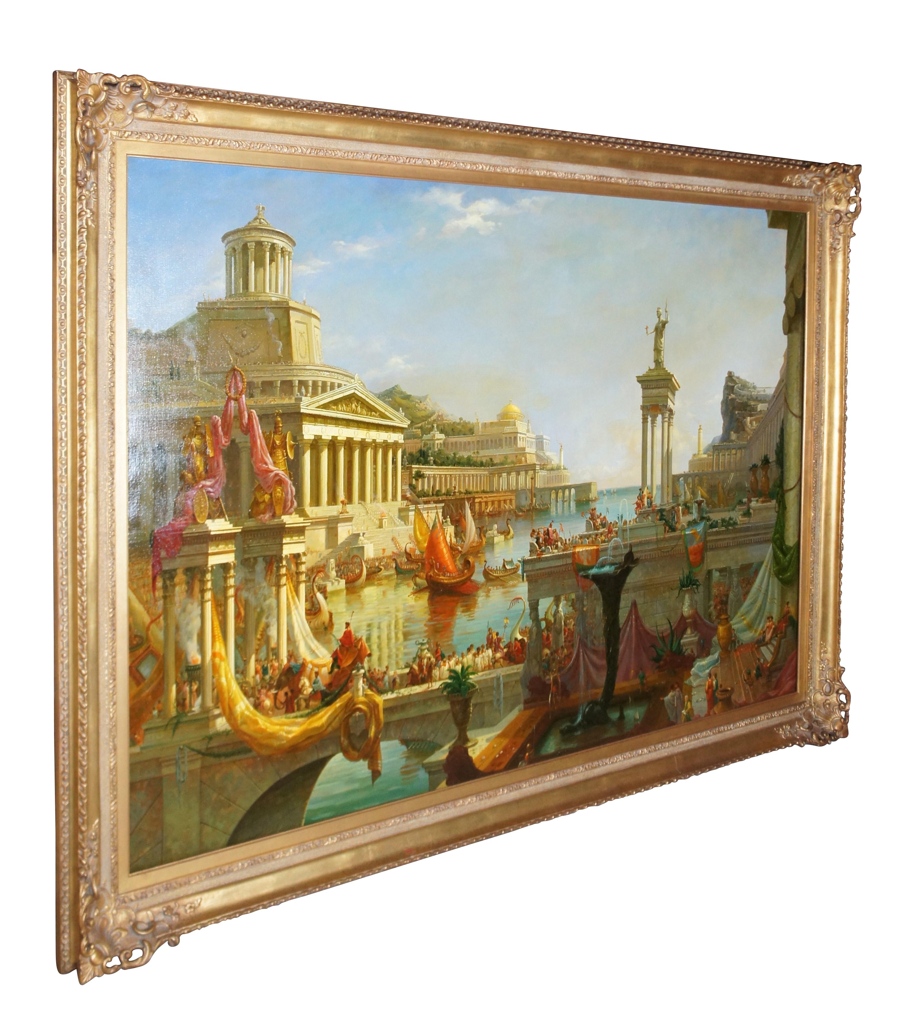 Una riproduzione ad olio di grandi dimensioni dell'opera di Thomas Cole 