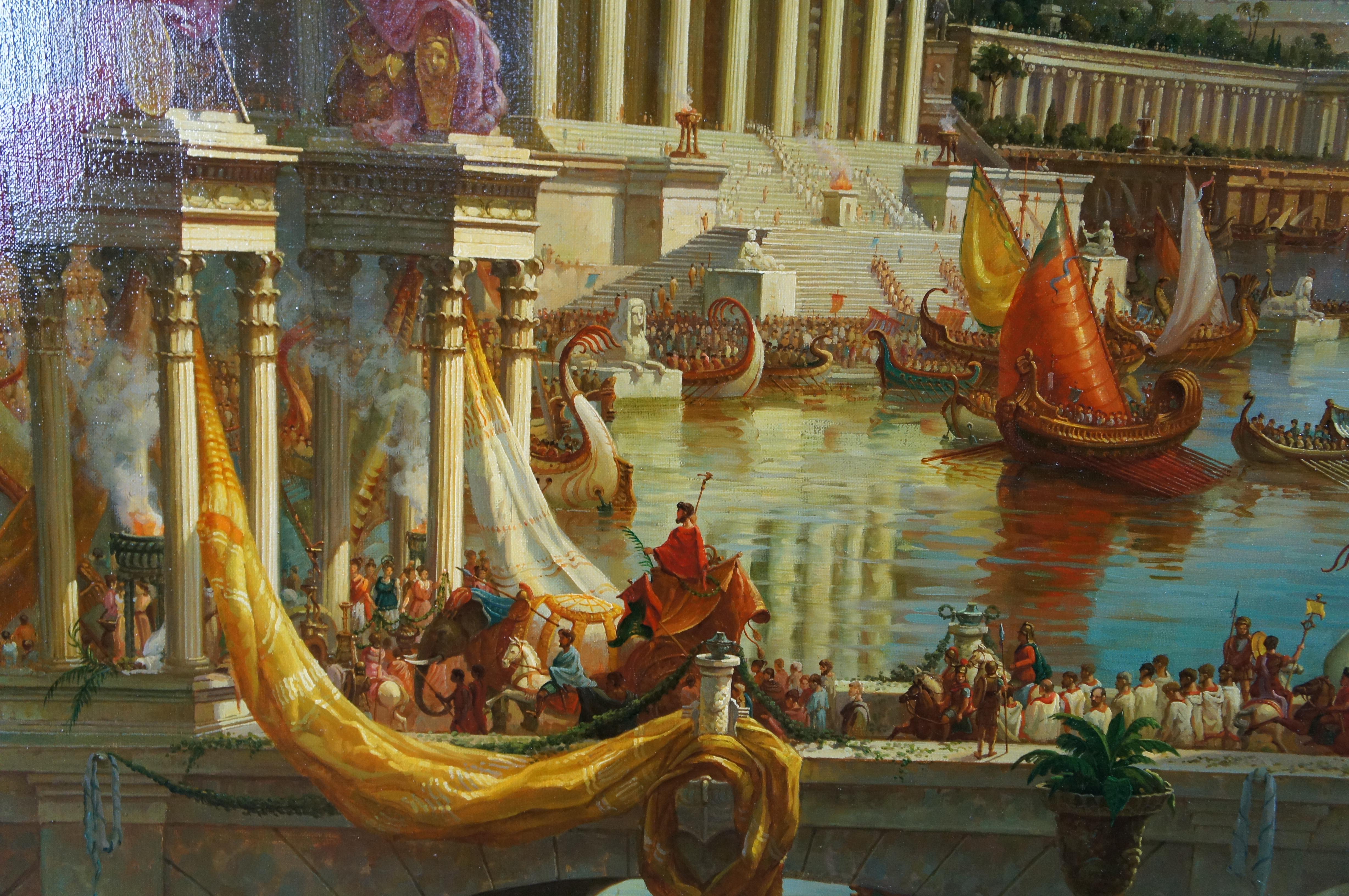 Tela Il corso dell'impero Il compimento dell'impero Pittura a olio con cornice Thomas Cole in vendita