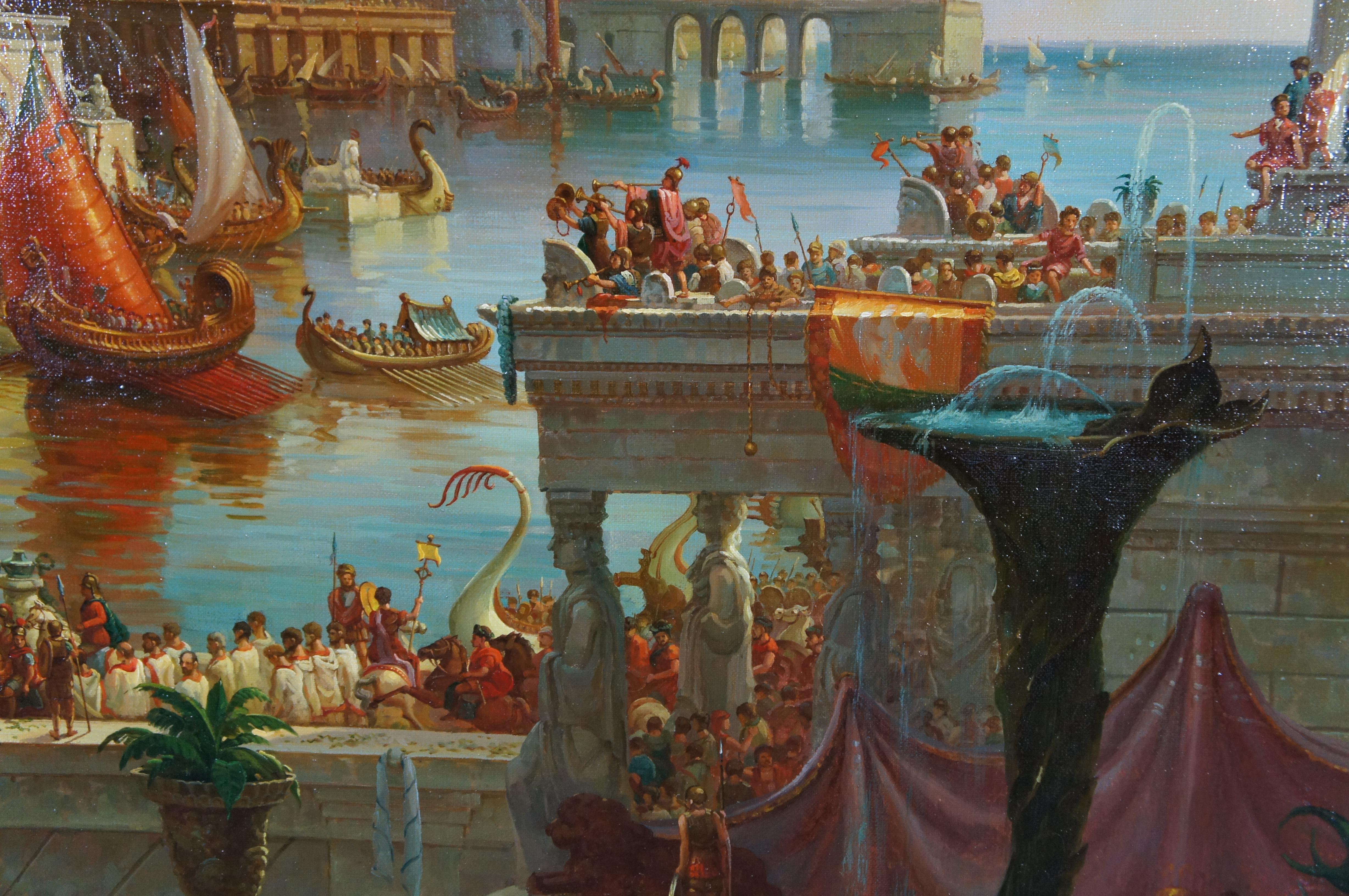 Il corso dell'impero Il compimento dell'impero Pittura a olio con cornice Thomas Cole in vendita 1