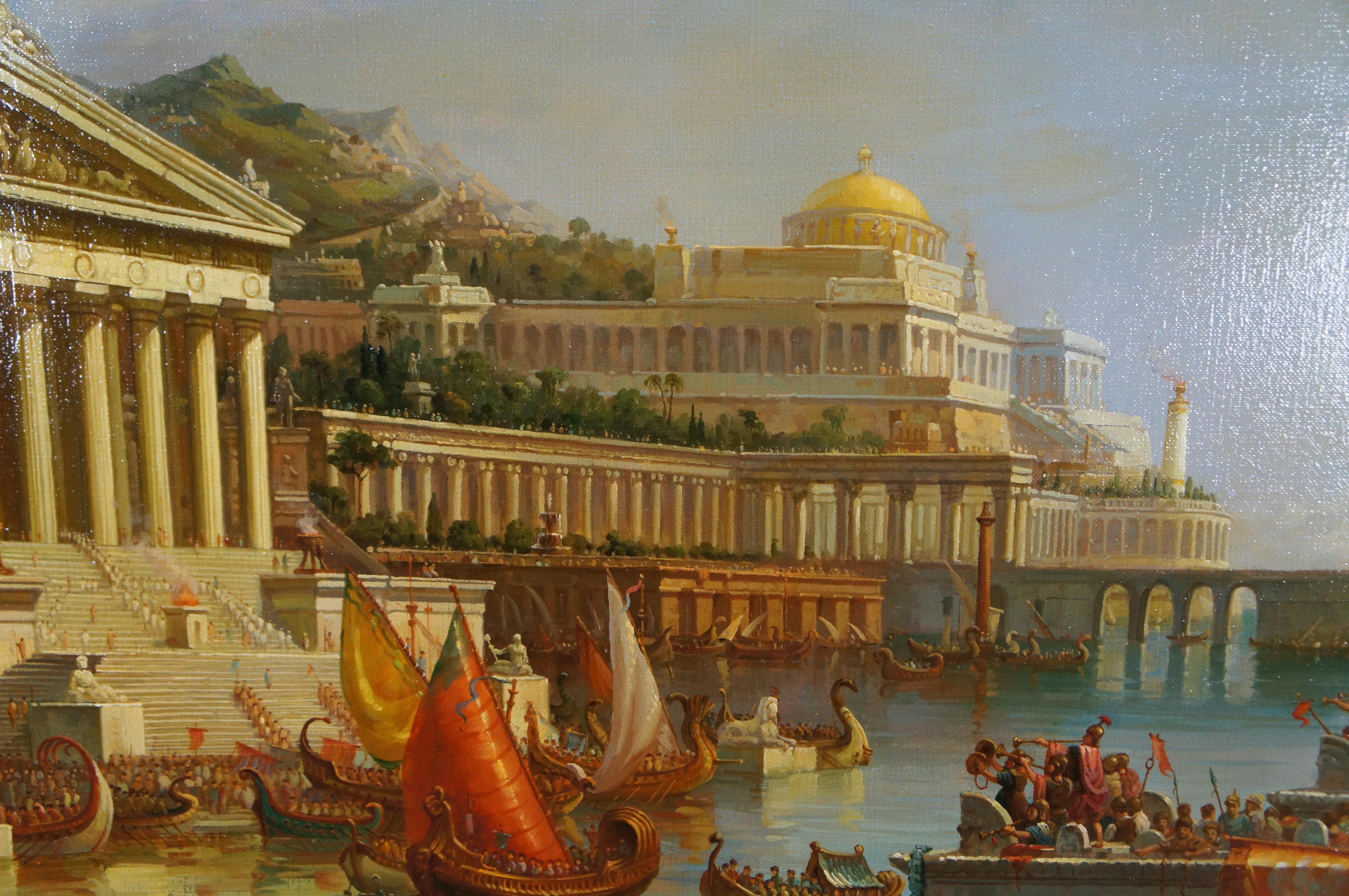 Il corso dell'impero Il compimento dell'impero Pittura a olio con cornice Thomas Cole in vendita 4