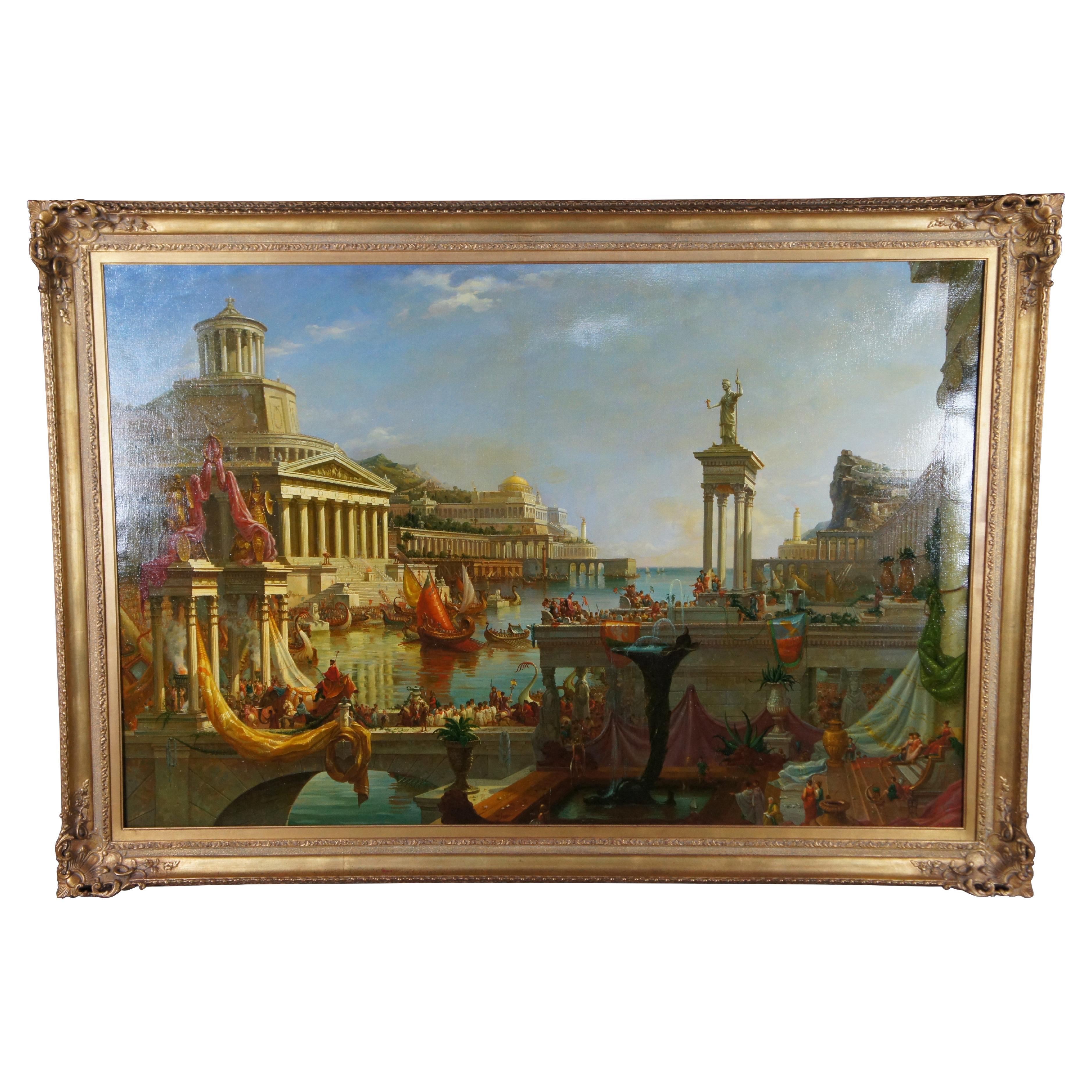 Il corso dell'impero Il compimento dell'impero Pittura a olio con cornice Thomas Cole in vendita