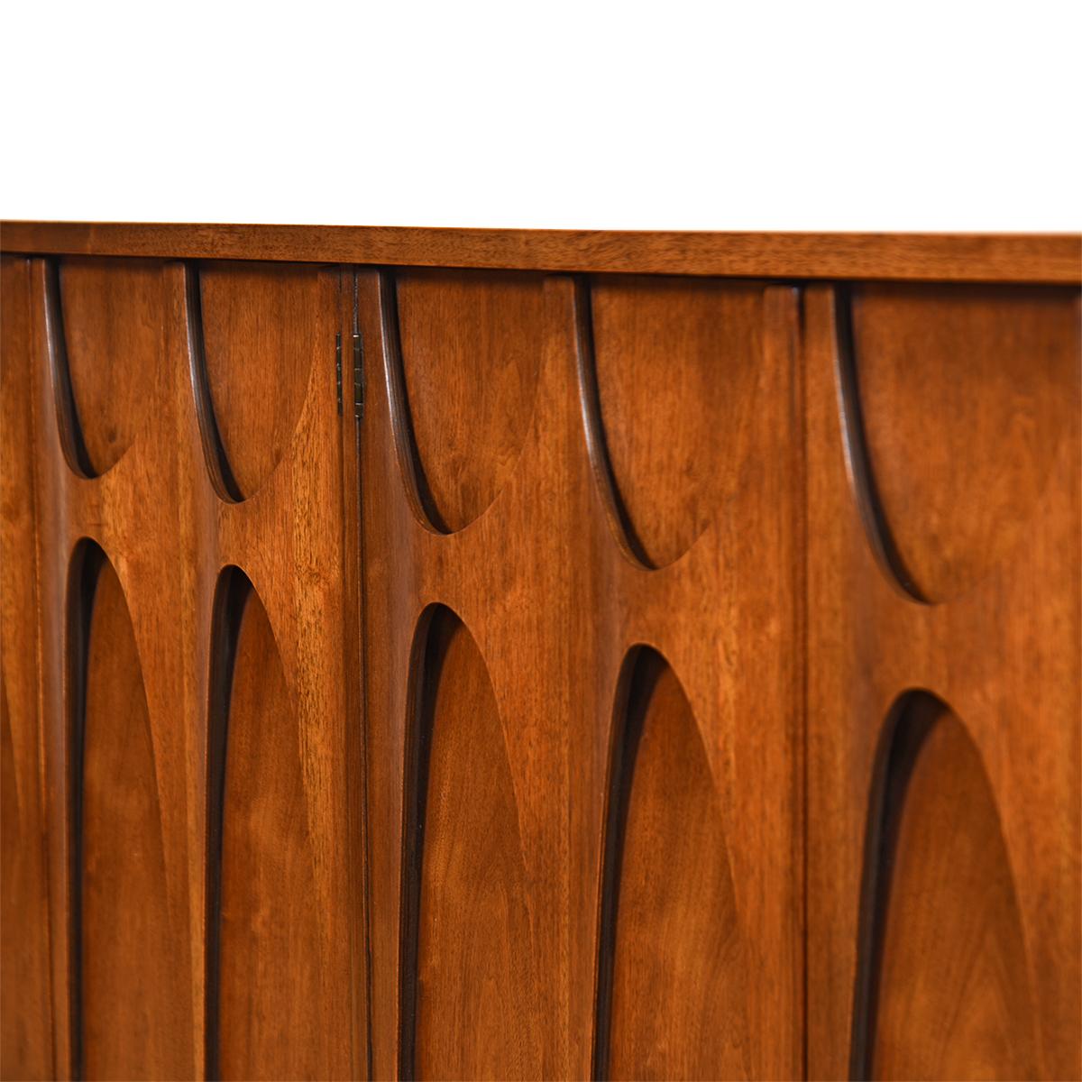 Coveted 4-Door Credenza Buffet in Walnut by Broyhill Brasilia 1