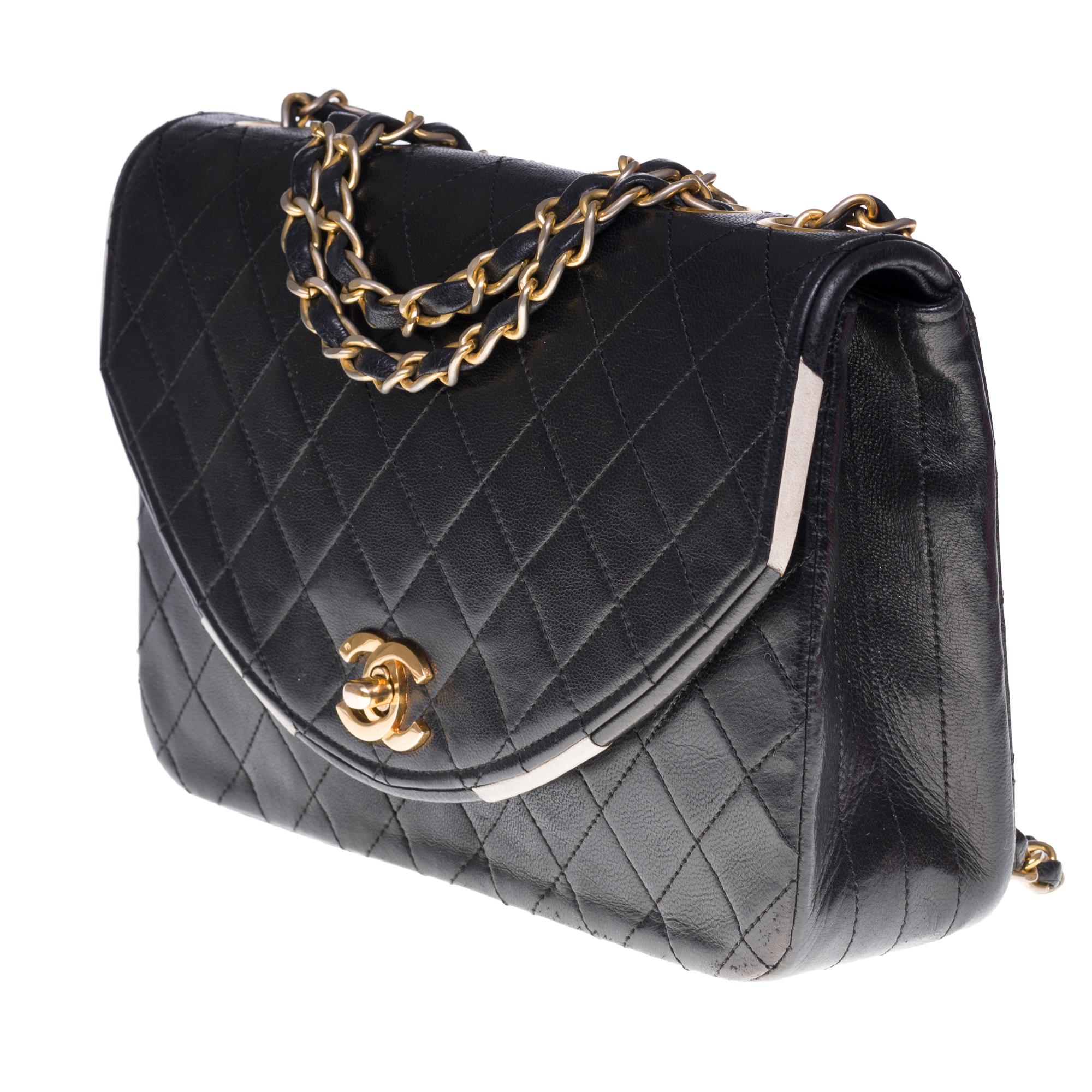 Black The Coveted Chanel Timeless 23cm Shoulder bag in black quilted lambskin and GHW