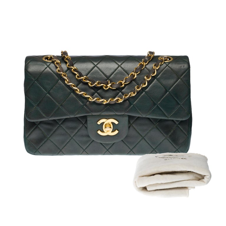 The Coveted Chanel Timeless 23cm Shoulder bag in green quilted lambskin, GHW