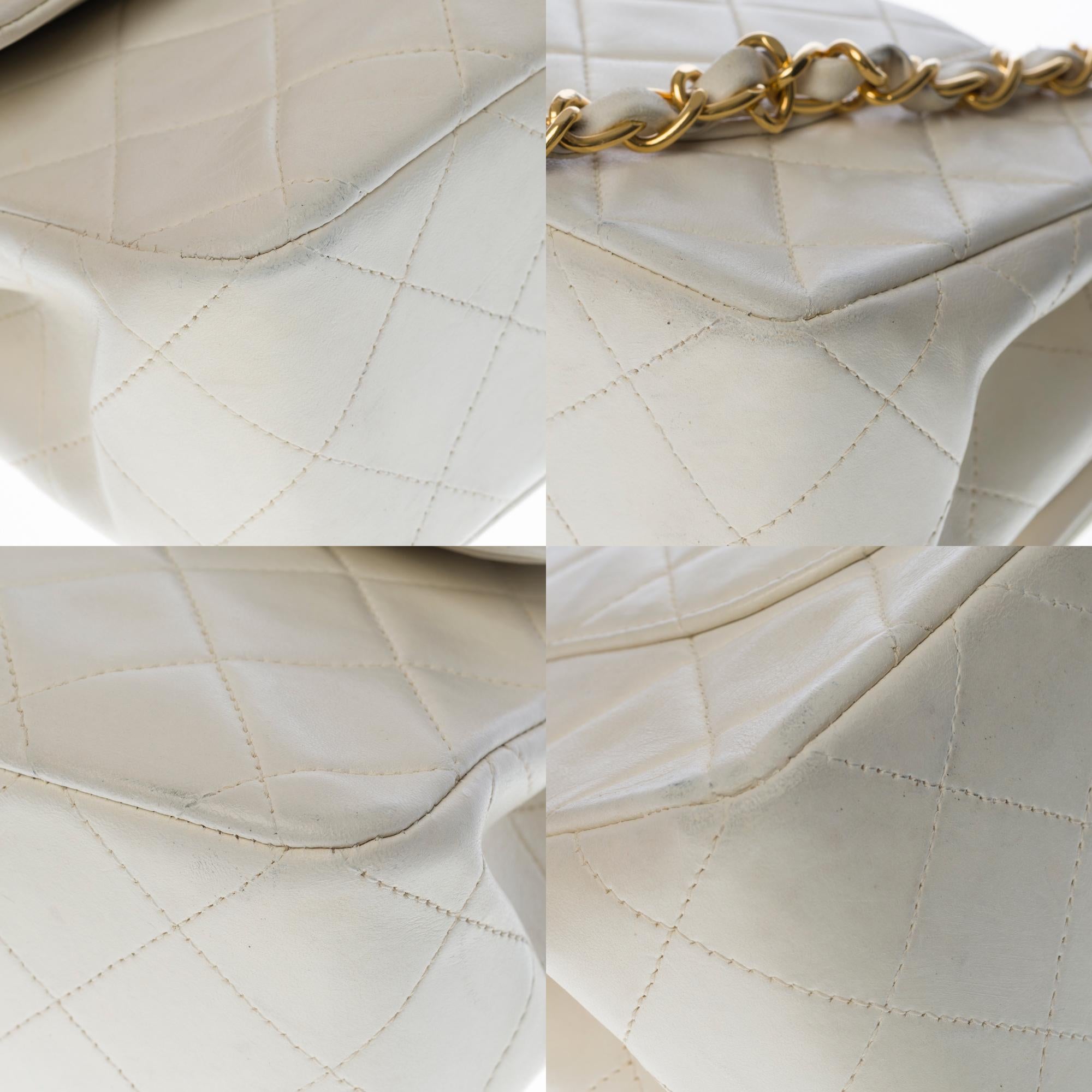 The Coveted Chanel Timeless 23cm Shoulder bag in white quilted lambskin, GHW 2