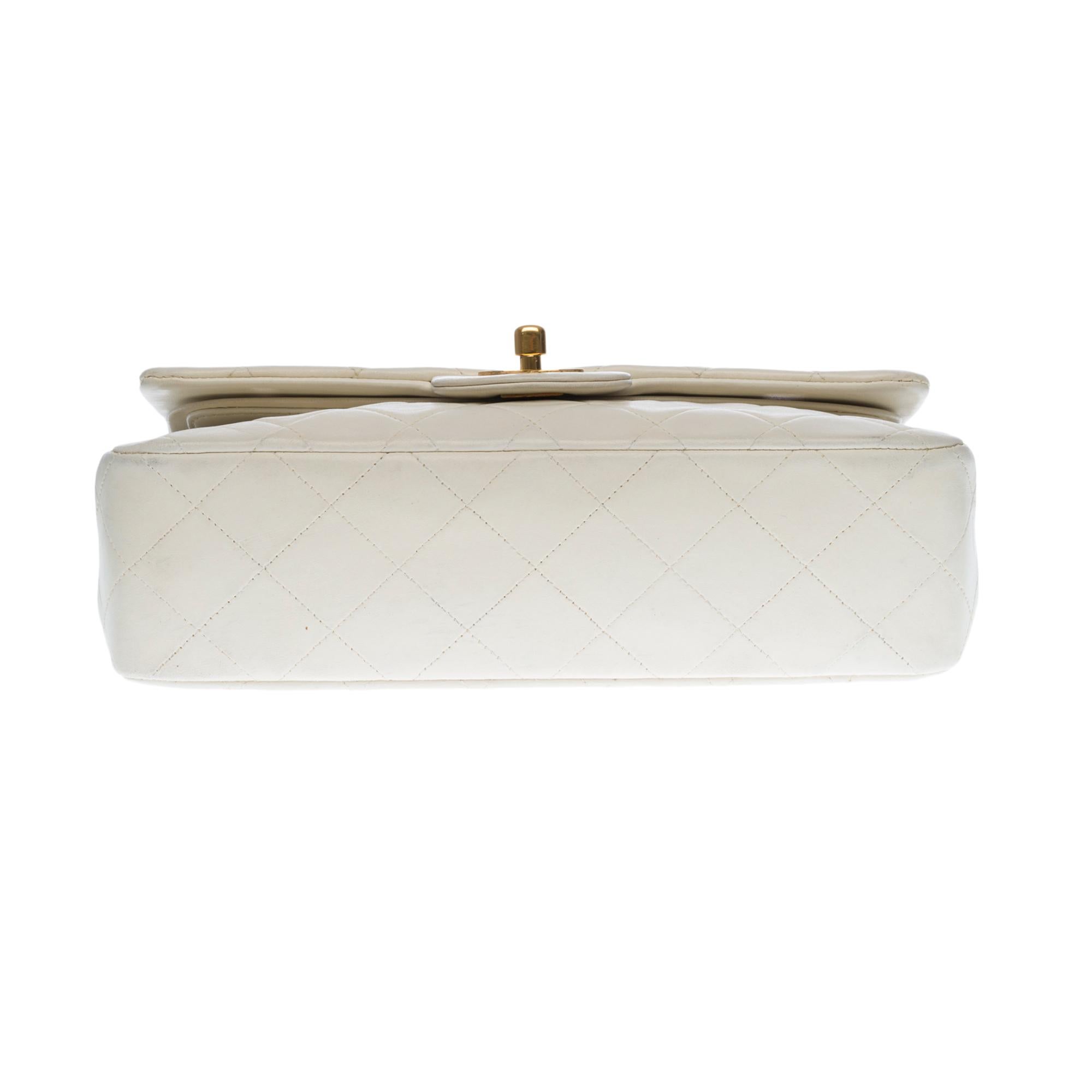 The Coveted Chanel Timeless 23cm Shoulder bag in white quilted lambskin, GHW 1