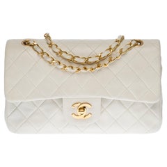 The Coveted Chanel Timeless 23cm Shoulder bag in white quilted lambskin, GHW