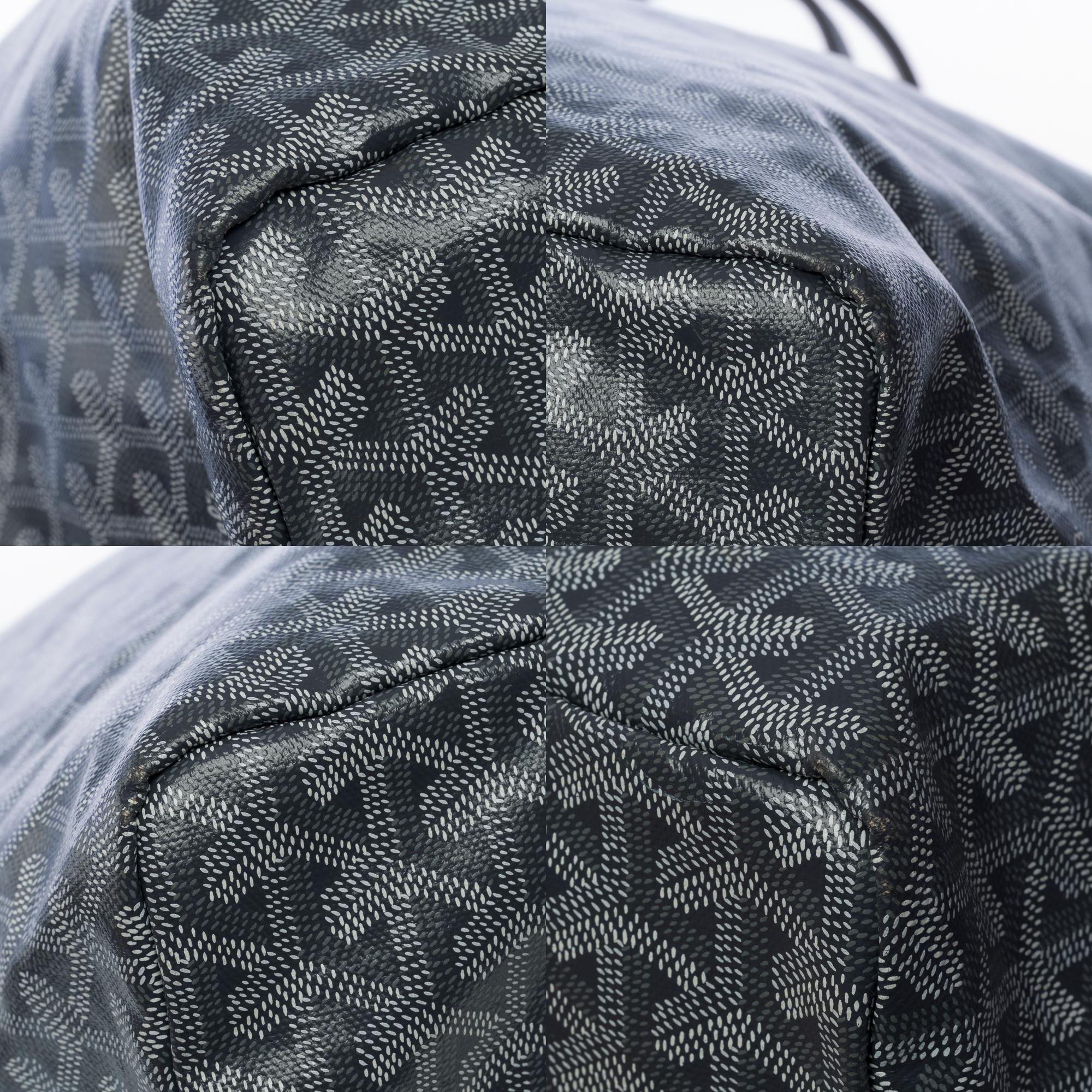 The Coveted Goyard Saint-Louis GM Tote bag in grey and white canvas, SHW 4
