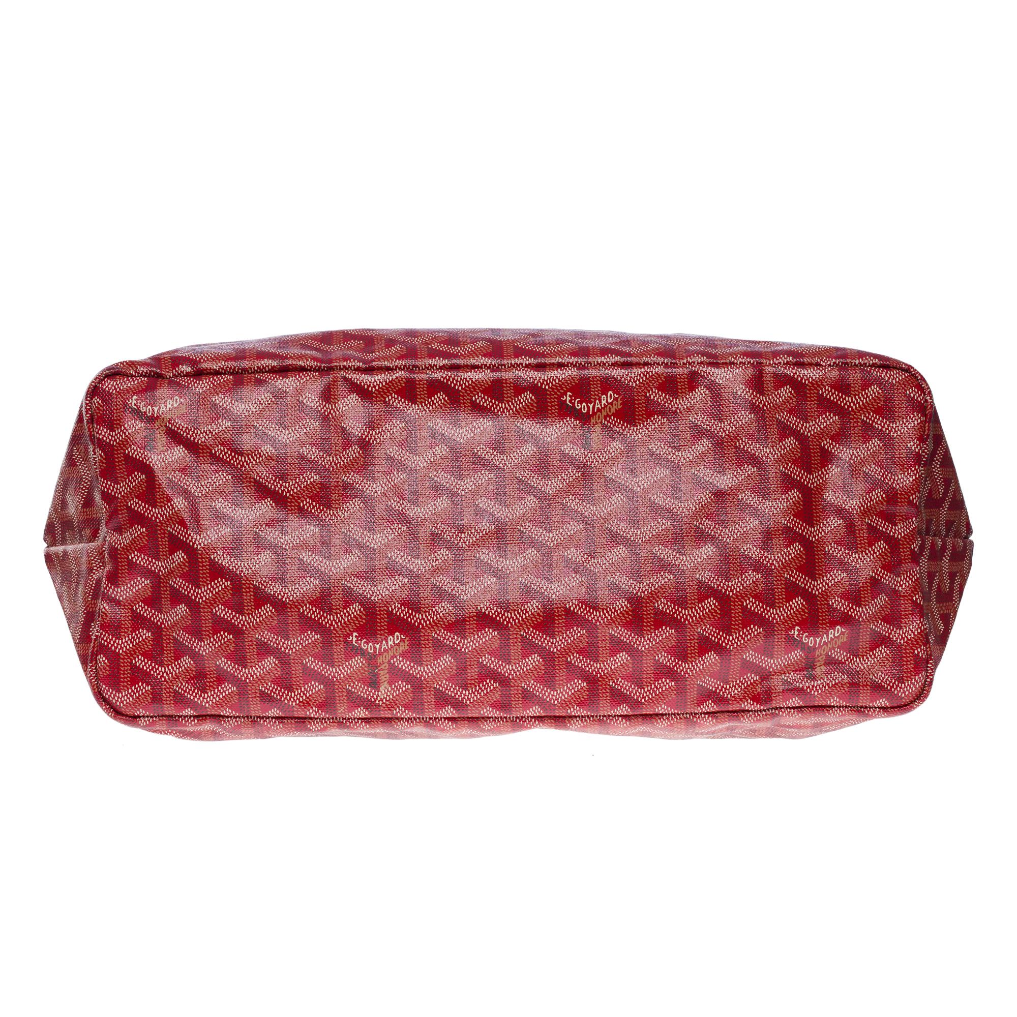 The Coveted Goyard Saint-Louis PM Tote bag in Red canvas and leather, SHW 5