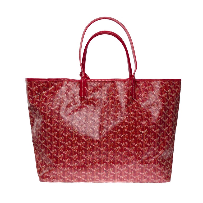 Goyard Red Canvas Leather St. Louis PM Tote Bag at 1stDibs
