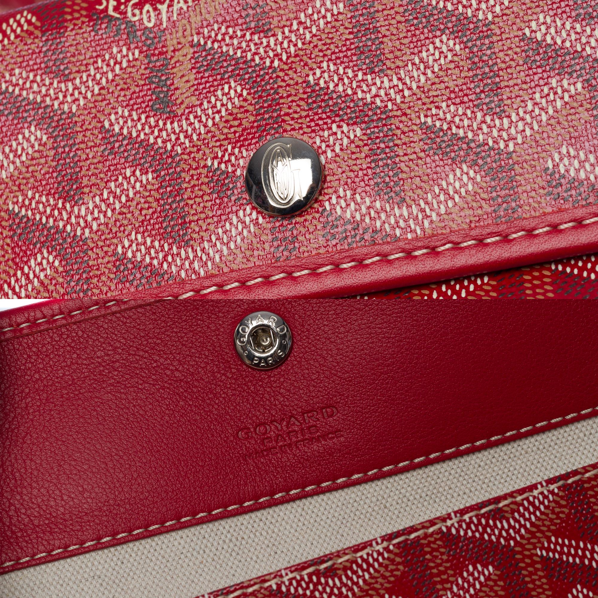 The Coveted Goyard Saint-Louis PM Tote bag in Red canvas and leather, SHW 1