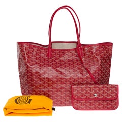 The Coveted Goyard Saint-Louis PM Tote bag in Red canvas and leather, SHW