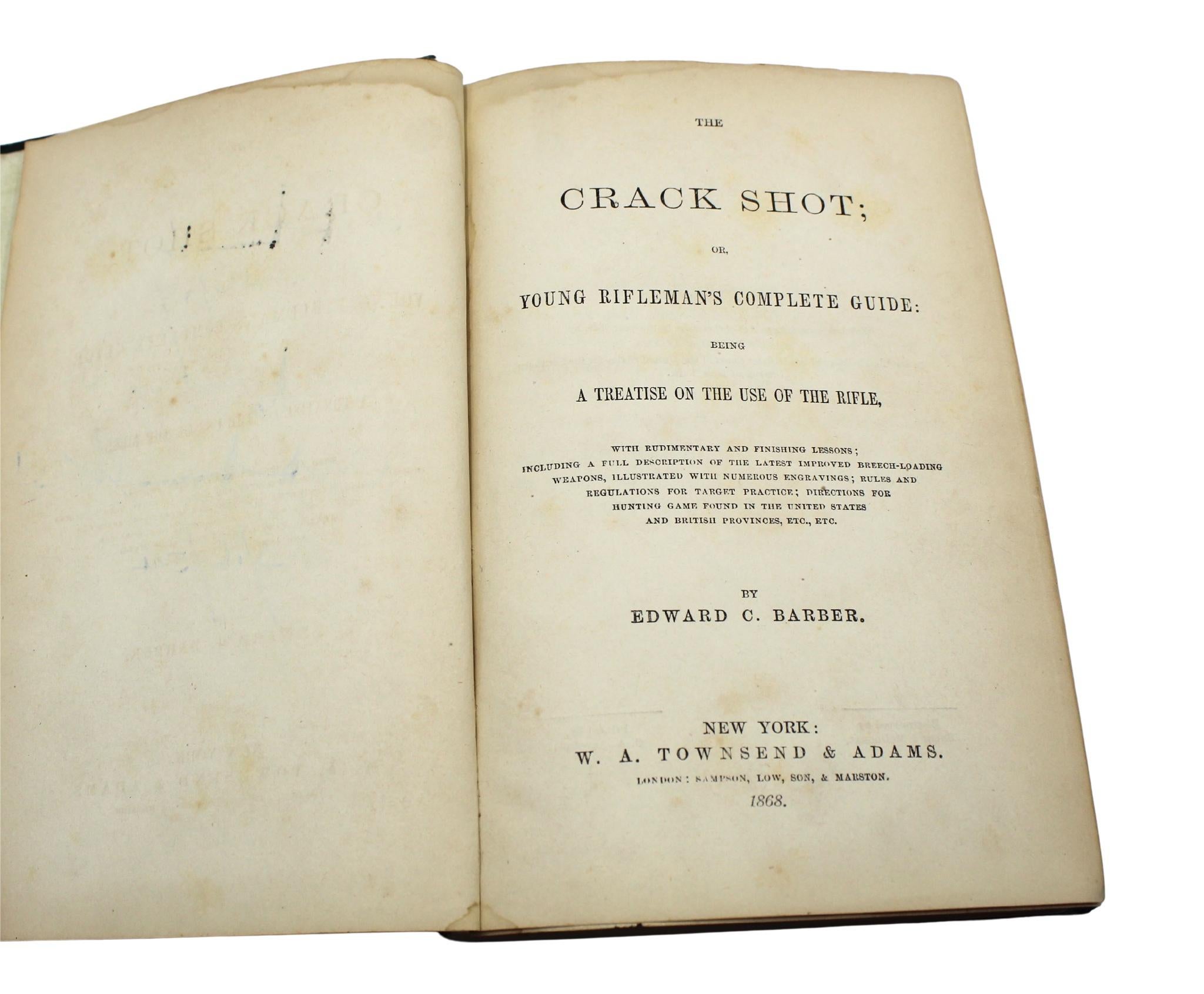 Tissu The Crack Shot ; ou, Young Rifleman's Complete Guide d'Edward C. Barber, 1868 en vente