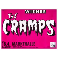 "The Cramps" Original Vintage Concert Poster for Hamburg, Germany, 1986