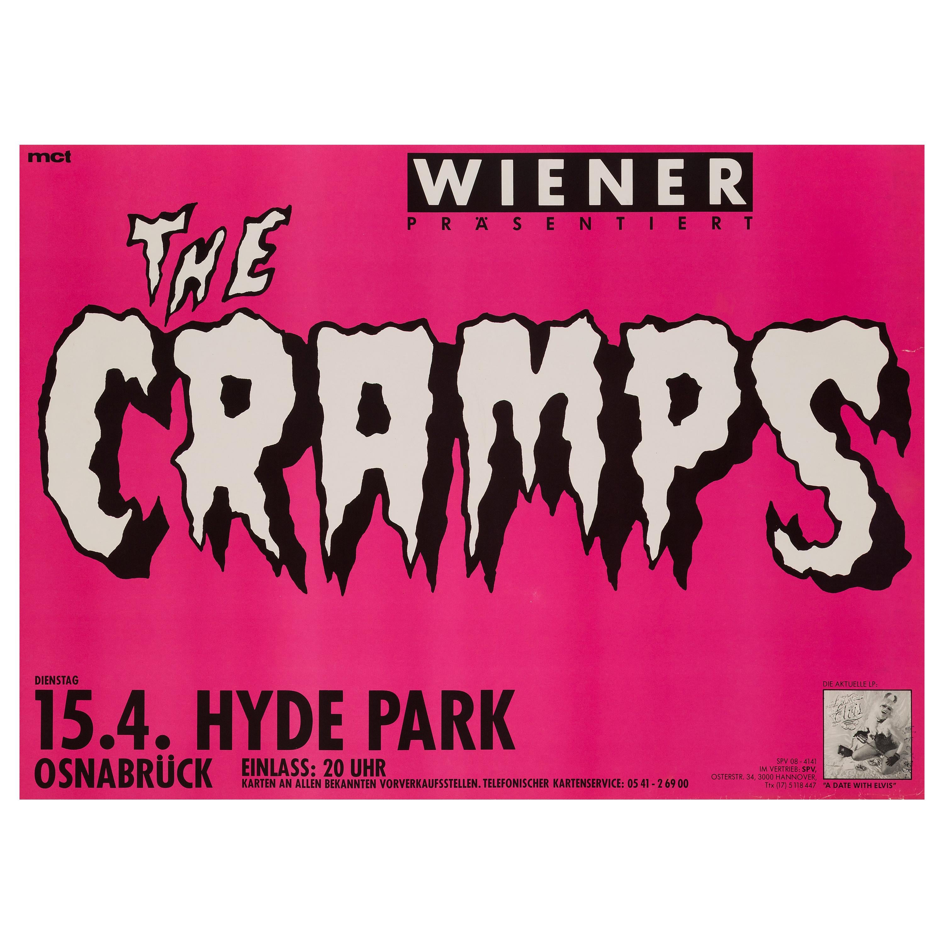 "The Cramps" Original Vintage Concert Poster for Osnabruck, Germany, 1986
