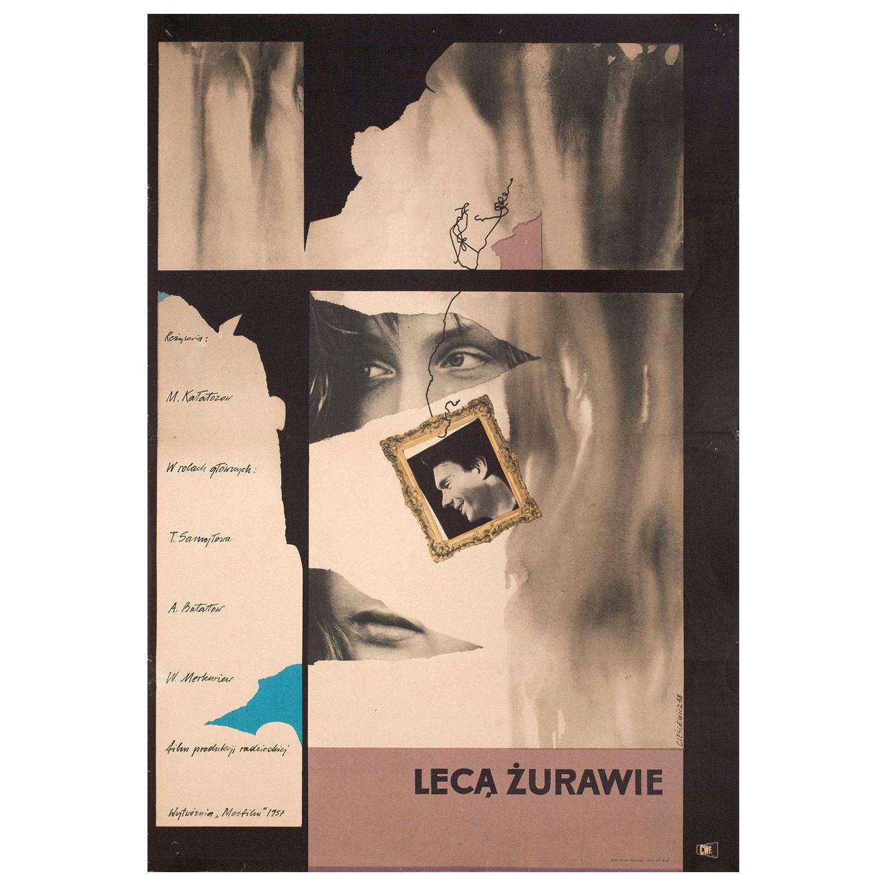 Die Kraniche fliegen 1958 Polnisch A1 Filmplakat im Angebot