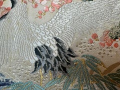 "The Crane's Departure" by Kimono-Couture, Kimono Art, Textile Art, Japanese Art