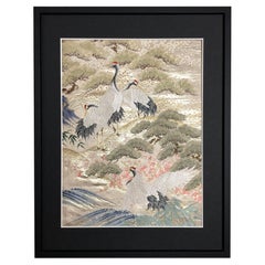 "The Crane's Departure" by Kimono-Couture, Kimono Art, Textile Art, Japanese Art