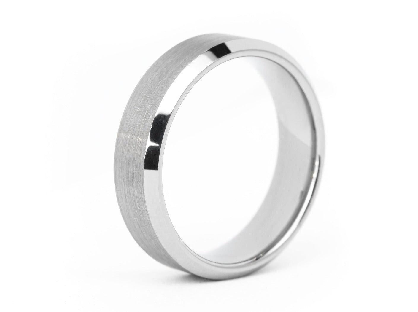 For Sale:  The Crawford : Beveled Tungsten Dual Finish Comfort Fit 6mm Wedding Band 4