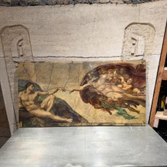 The Creation of Adam Michelangelo by Maria Teresa Mendez Goatskin on Wood