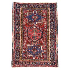 The Crimson Axis: An Antique Persian Karaja Heriz Masterpiece of Prestige