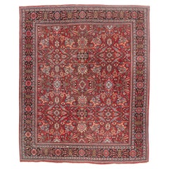 The Crimson Court: An Antique Persian Mahal Masterpiece of Noble Grandeur