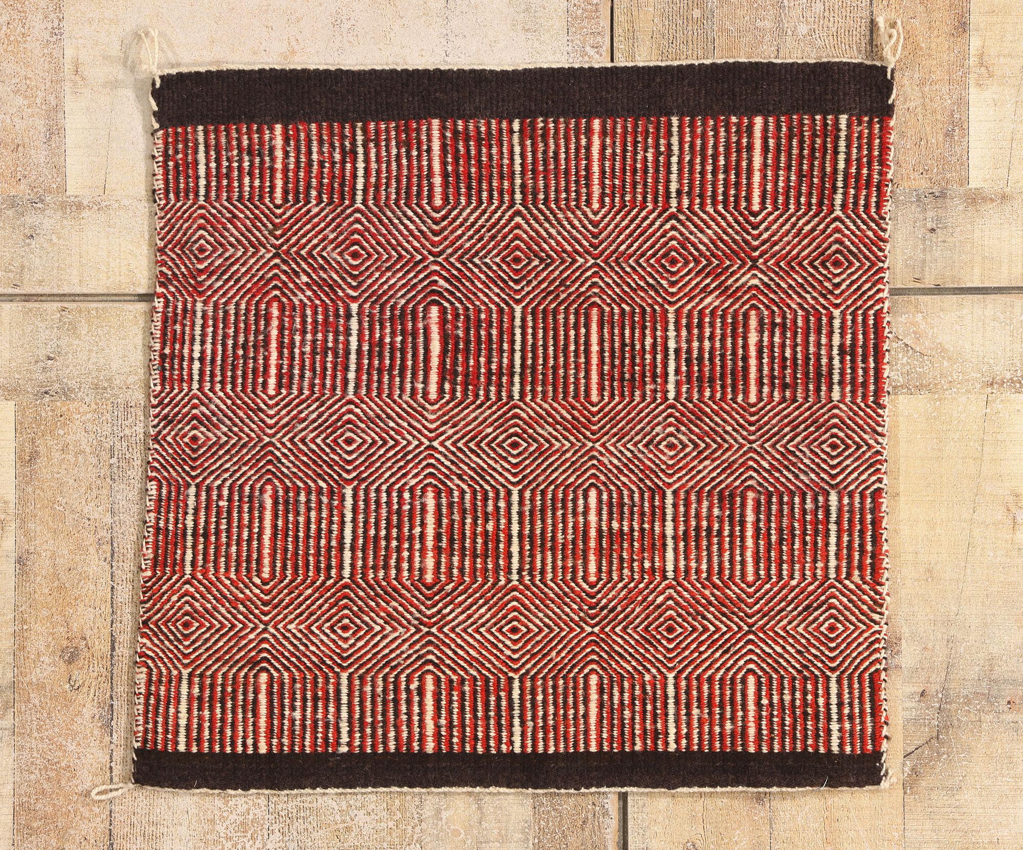 The Crimson Equinox: A Rare Twill Saddle Blanket of Southwestern Mastery For Sale 2