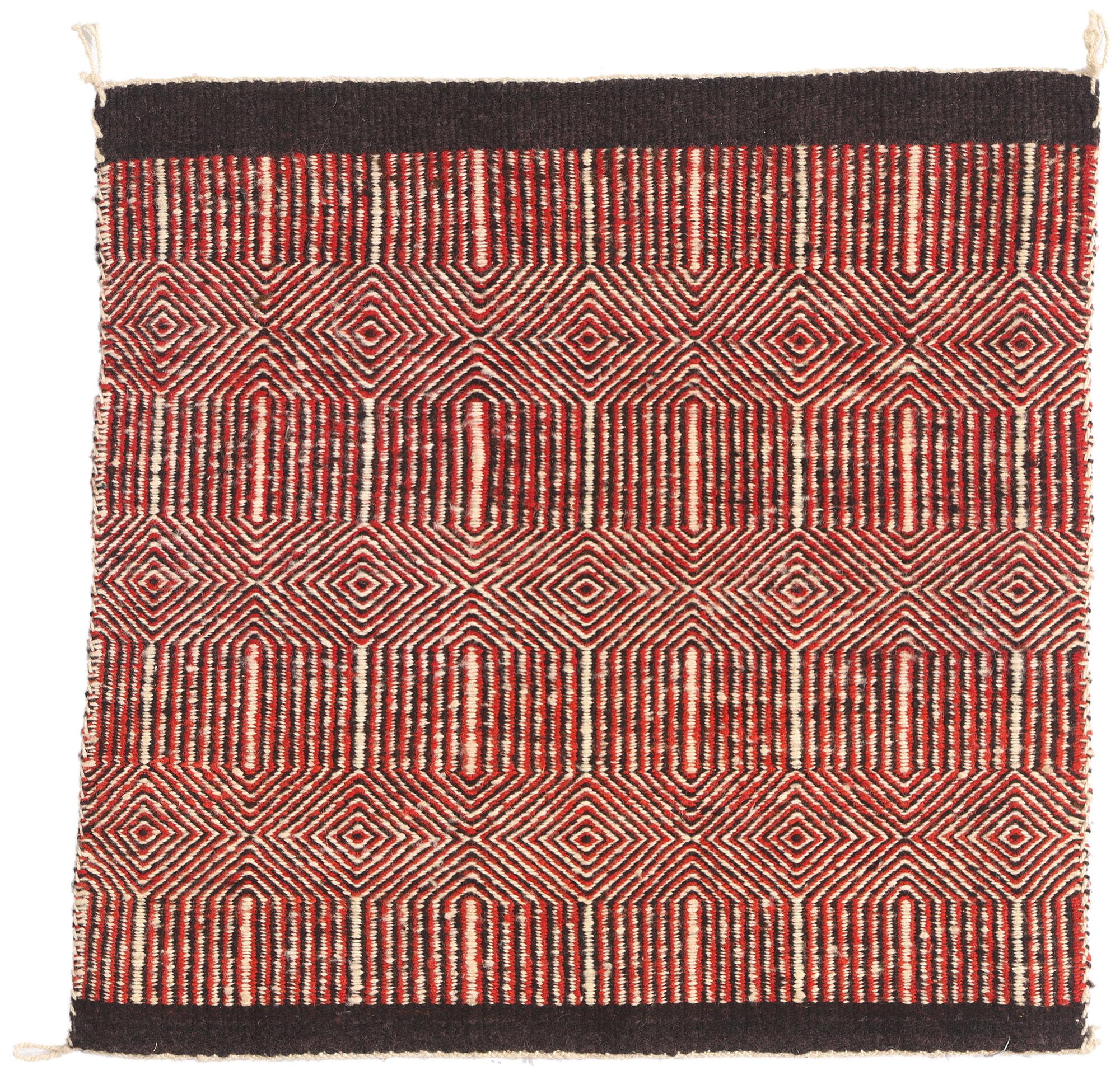 The Crimson Equinox: A Rare Twill Saddle Blanket of Southwestern Mastery For Sale 3