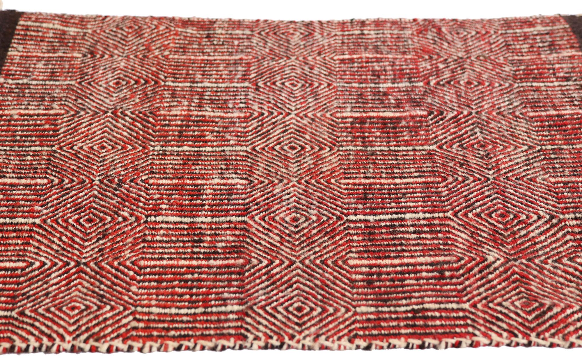 American The Crimson Equinox: A Rare Twill Saddle Blanket of Southwestern Mastery For Sale