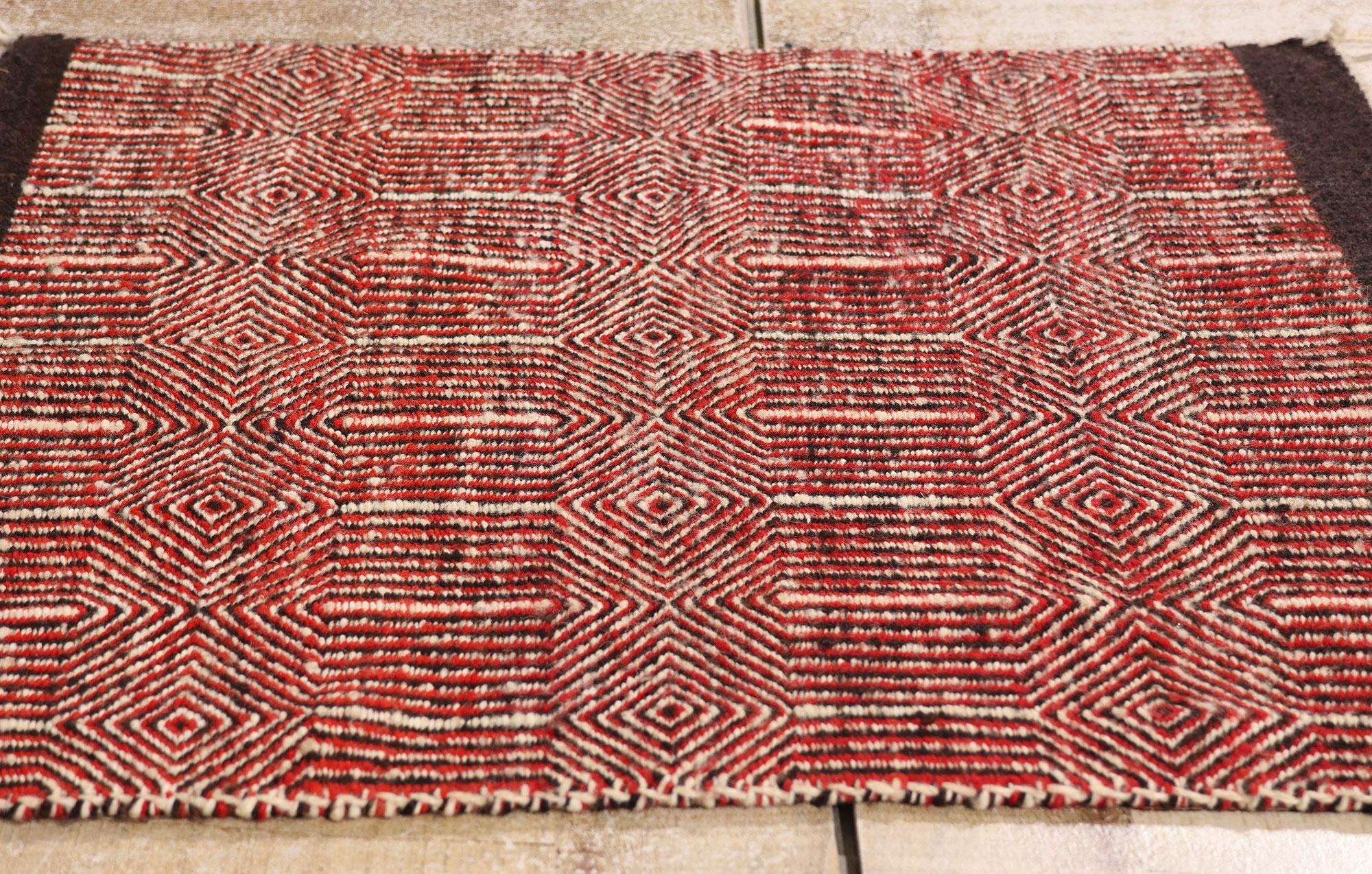 Hand-Woven The Crimson Equinox: A Rare Twill Saddle Blanket of Southwestern Mastery For Sale