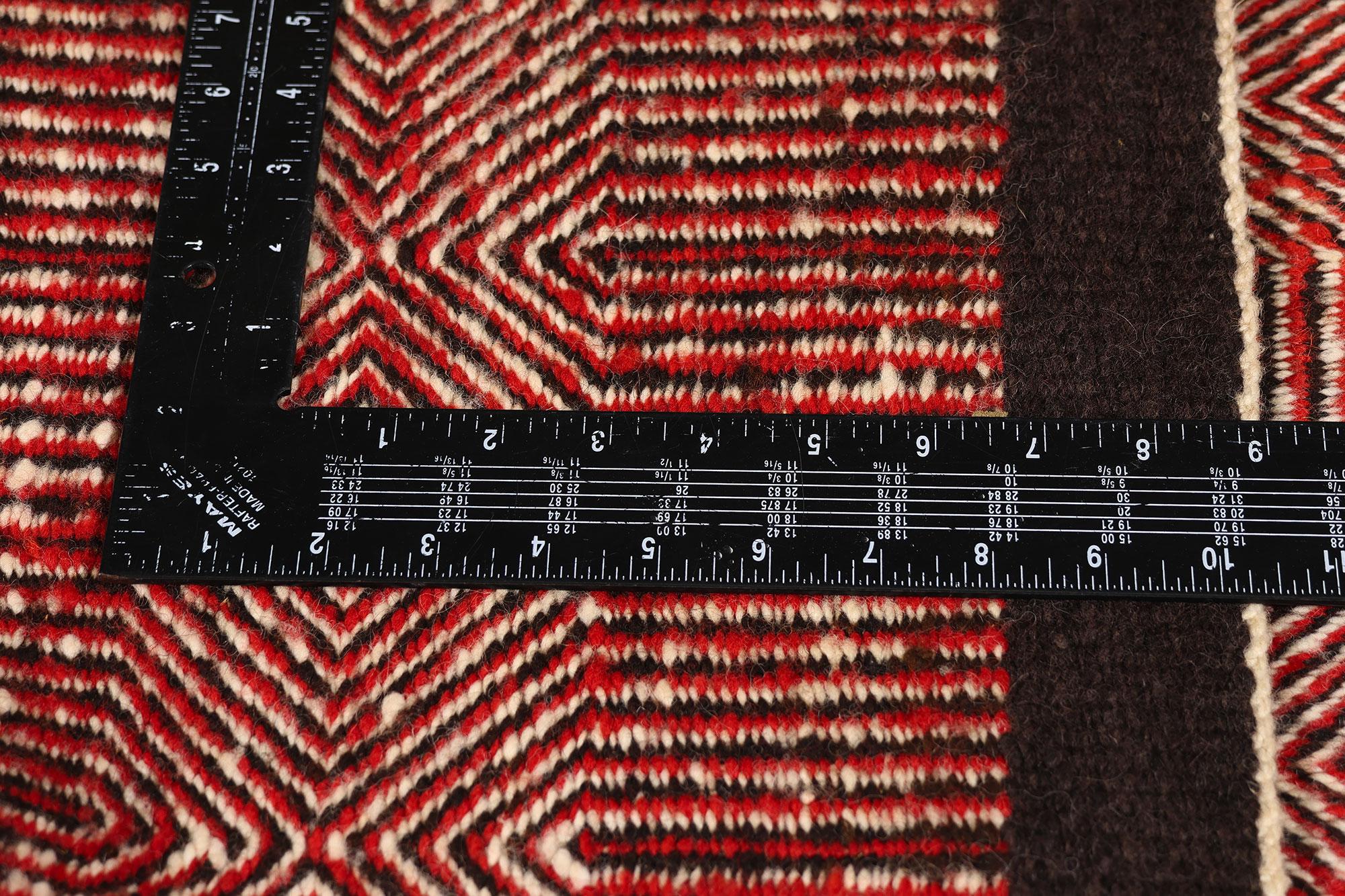 The Crimson Equinox: A Rare Twill Saddle Blanket of Southwestern Mastery For Sale 1