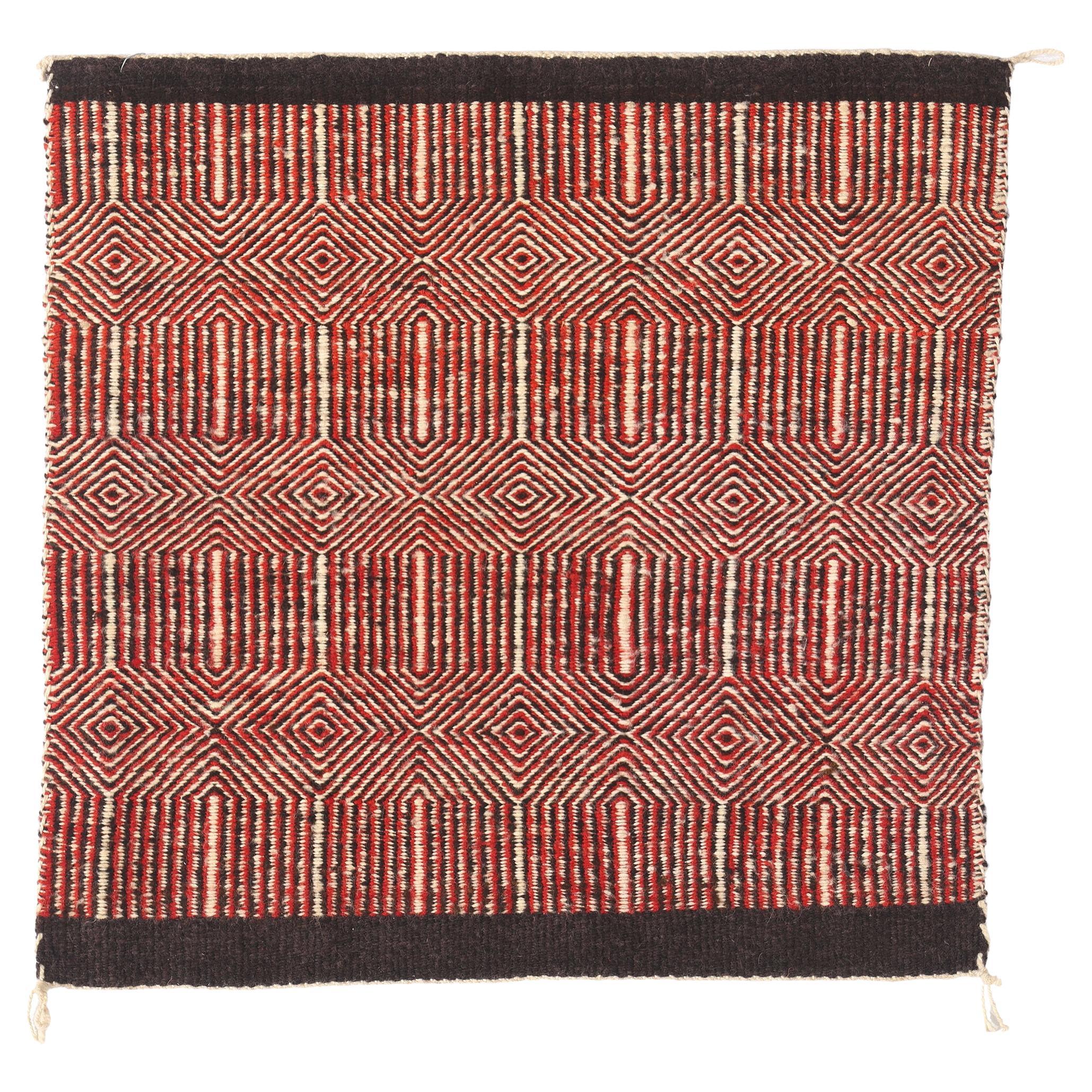 The Crimson Equinox: A Rare Twill Saddle Blanket of Southwestern Mastery For Sale