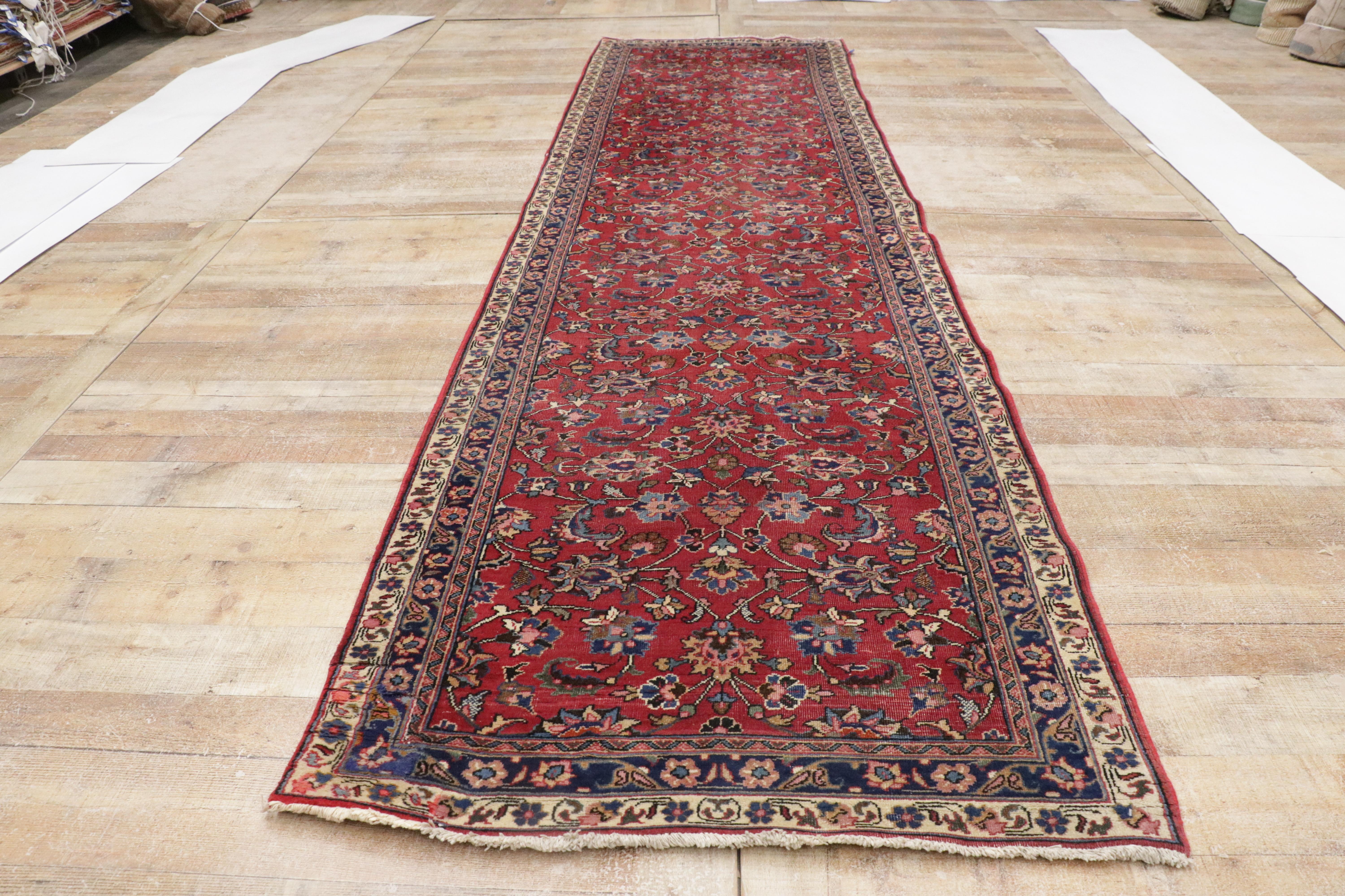 Persischer Mashhad-Läufer im Pariser Vintage-Stil der Alten Welt im Angebot 4