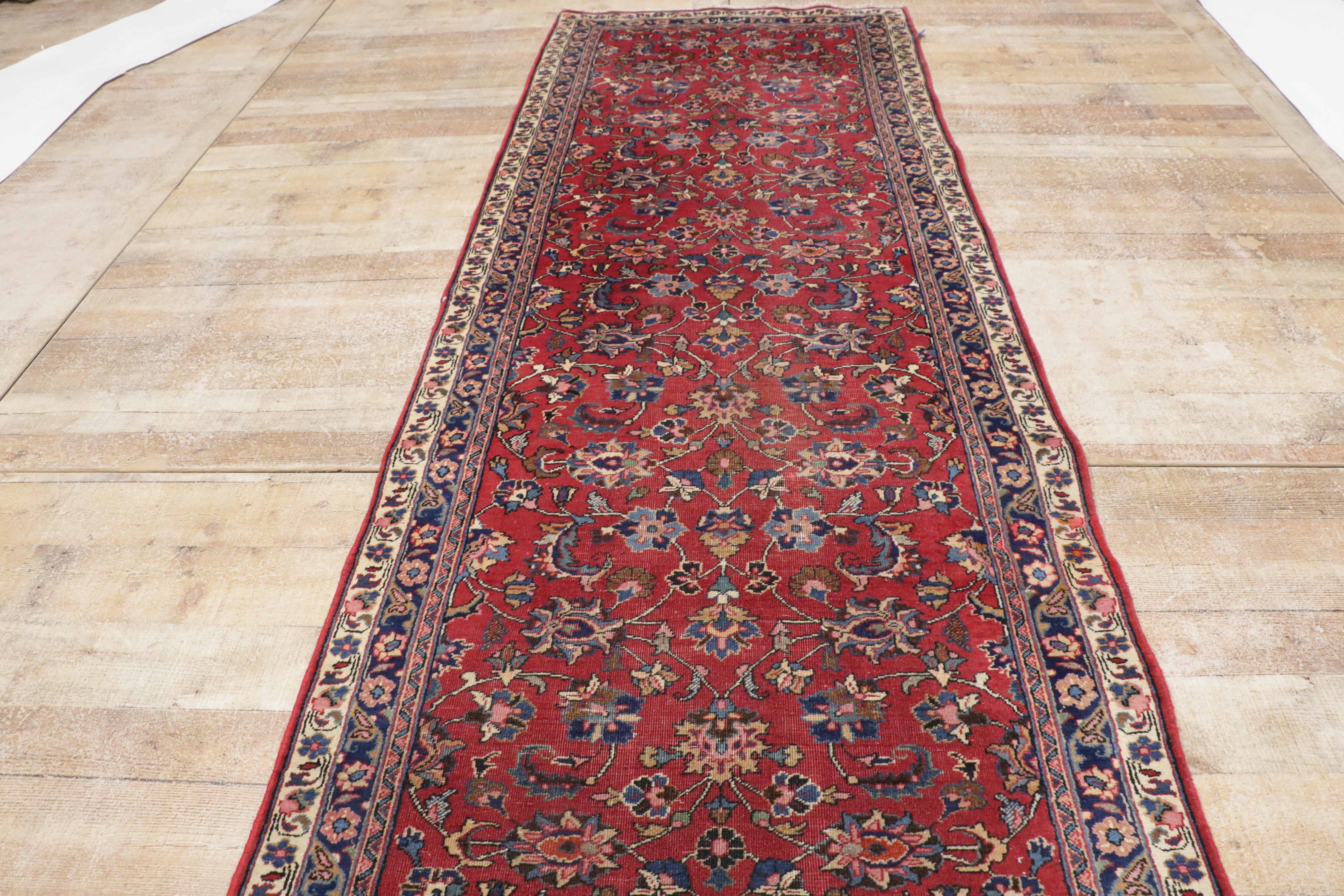 Persischer Mashhad-Läufer im Pariser Vintage-Stil der Alten Welt im Angebot 5