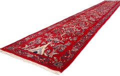 The Crimson Garden Promenade: Heirloom Persian Sarouk Masterwork of Noble Grace