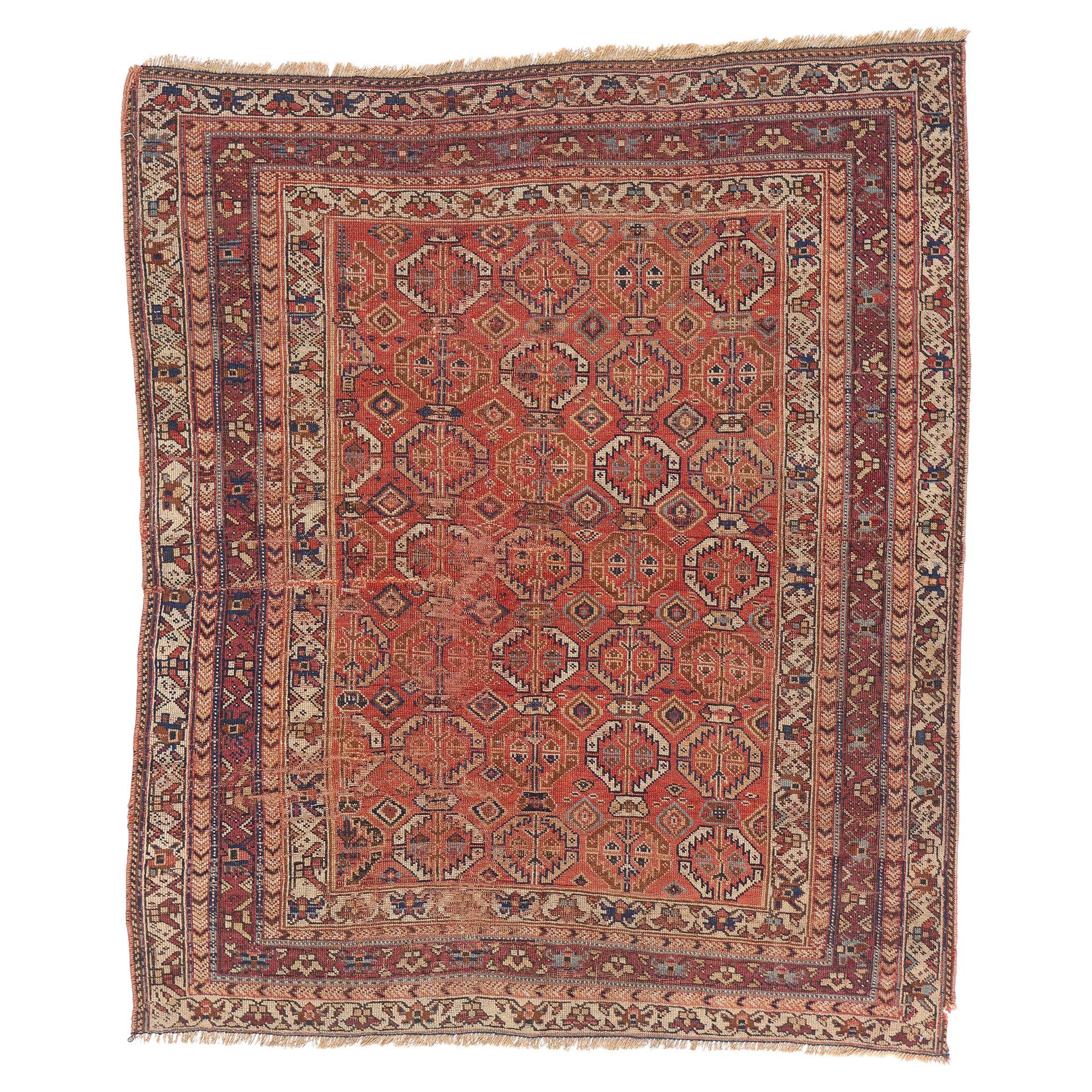 The Crimson Guardian: A Late 19th Century Caucasian Kazak Masterpiece of Power For Sale