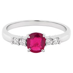 The Crimson Heart Vivid Red Ruby & Diamond Solitaire Ring