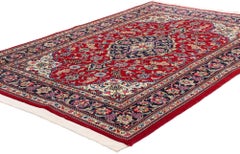 The Crimson Jewel of Qum: A Vintage Persian Masterpiece of Regal Refinement