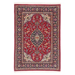 The Crimson Jewel of Qum: A Vintage Persian Masterpiece of Regal Refinement