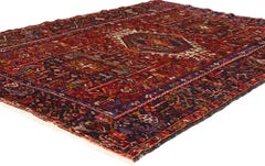 The Crimson Legacy: A Vintage Persian Karaja Heriz Rug of Enduring Prestige