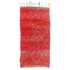 The Crimson Medina: A Vintage Beni M'Guild Moroccan Masterpiece of Opulence