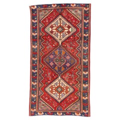 The Crimson Nomad: A Vintage Persian Shiraz Masterpiece of Mythic Symbolism