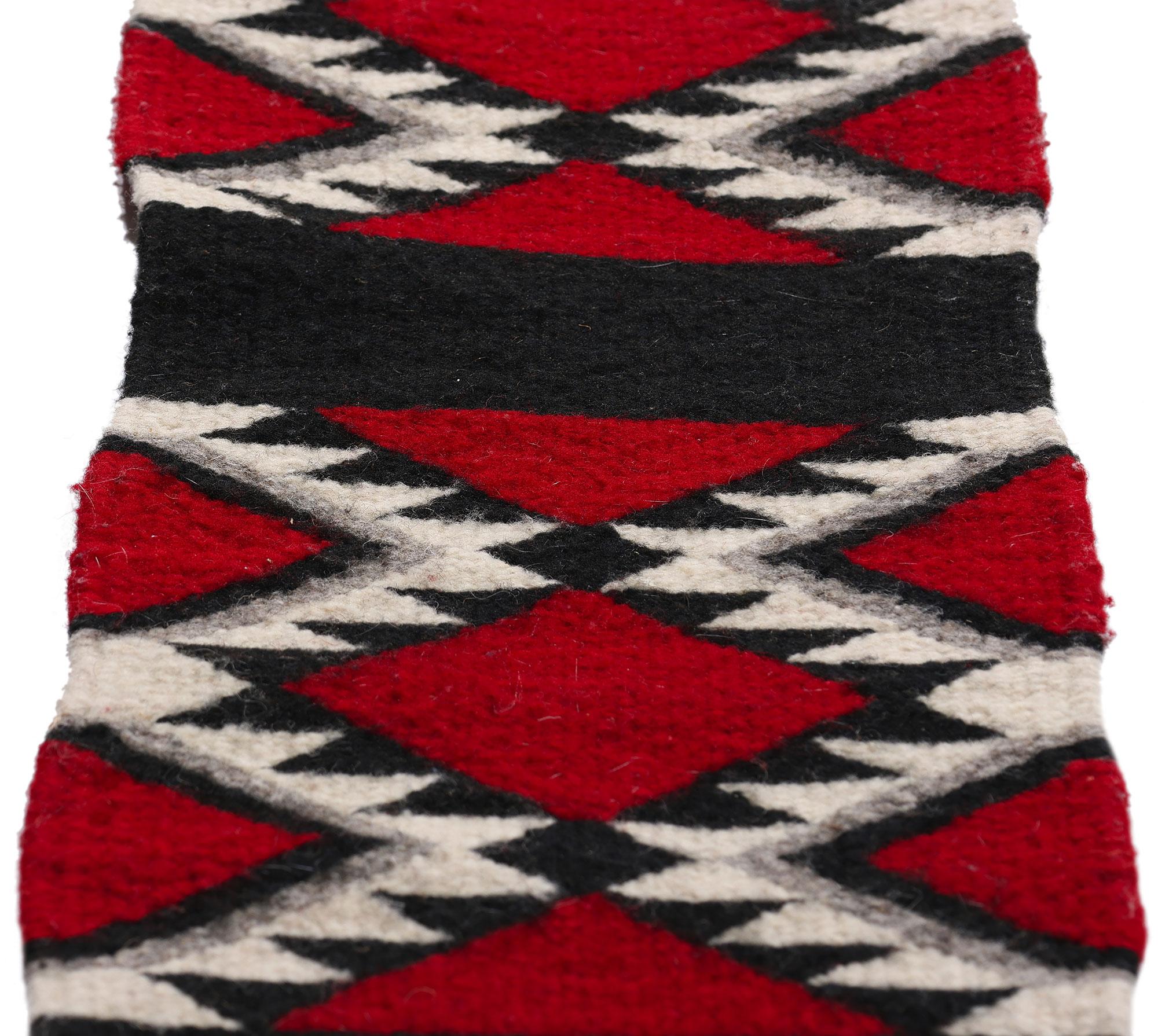 The Crimson & Obsidian Trail: A Vintage Oaxacan Zapotec Kilim of Sacred Geometry For Sale 1