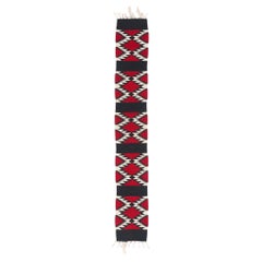 The Crimson & Obsidian Trail: A Vintage Oaxacan Zapotec Kilim of Sacred Geometry