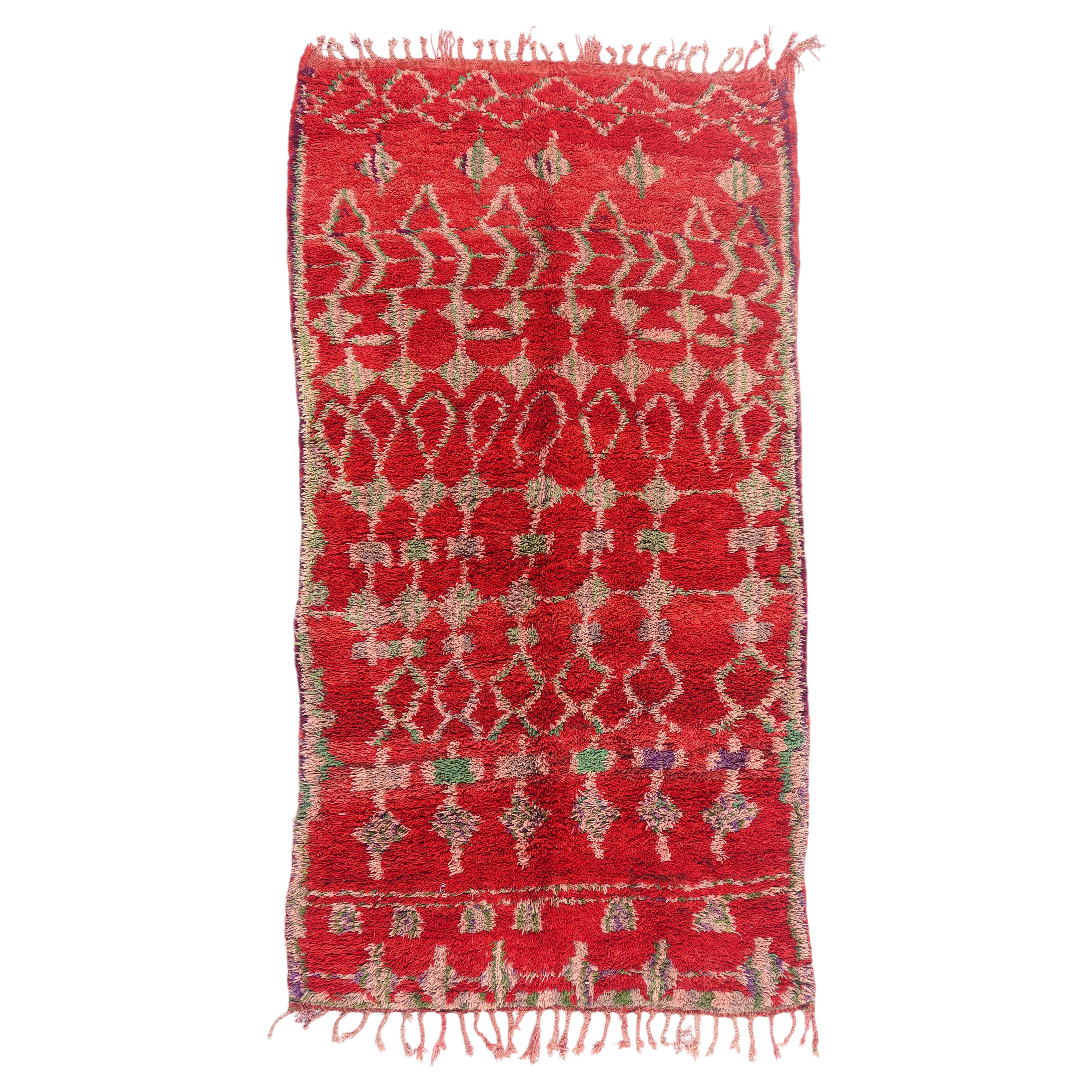 The Crimson Orchard: A Vintage Boujad Moroccan Masterpiece of Renewal