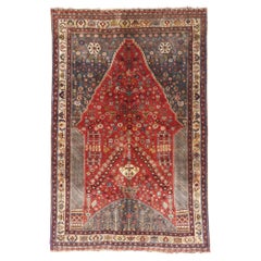 The Crimson Sanctuary: A Vintage Persian Qashqai Masterpiece of Nomadic Prestige