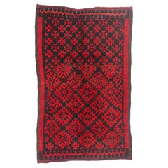 The Crimson Sanctuary: A Vintage Talsint Moroccan Masterpiece of Tribal Harmony